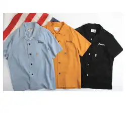 アメリカン60年代クラシックレトロボウリングシャツBOWLINGSHIRTオートバイビール刺繡半袖シャツ
