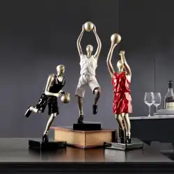 バスケットボールスポーツオーナメントクリエイティブシンプルモダンキャラクター彫刻ポーチワインラック男の子寝室家の装飾