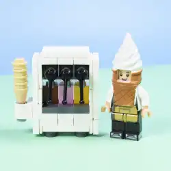 レゴ小粒子ビルディングブロックレストランアイスクリームマシンシーンサプリメント大人のdiyスプライシングおもちゃと互換性があります