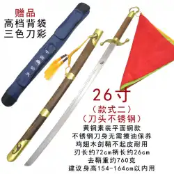 高級ヤンの太極拳ナイフステンレス鋼の朝の練習用ナイフヤンスタイルの武道のナイフパターン鋼の真鍮LongquanLingjianは縁取りされていません