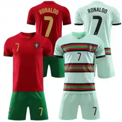 ポルトガル代表ジャージNo.7クリスティアーノロナウド2021ヨーロッパカップ男子ホームカスタムゲーム子供用サッカーユニフォームスーツ