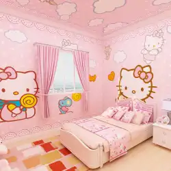 子供部屋の壁紙寝室の背景の壁の壁紙3d女の子ピンクの暖かい王女の部屋HelloK壁画幼稚園