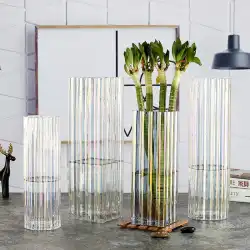 シンプルでクリエイティブな真珠層の真珠層の花瓶の装飾ガラスのリビングルームの装飾透明な色の花の道具ラッキーバンブーフラワーアレンジメント