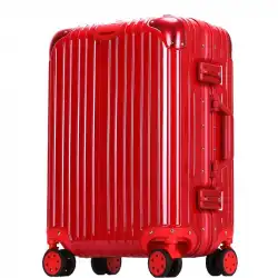結婚式のスーツケース持参金ボックス大きな赤いトロリーボックス花嫁結婚式のプレスボックスパスワード荷物持参金荷物