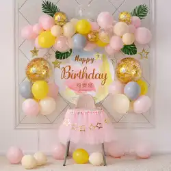 女の子の最初の誕生日パーティーのレイアウトカスタムプリンセスベビーパーティーポスター背景壁の装飾バルーンパッケージ
