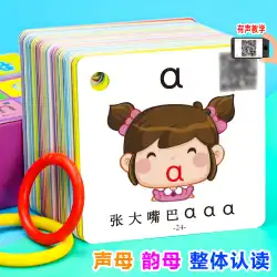 幼稚園のクラスの本の教材と接続するための幼児のための中国語のアルファベットを持つ未就学児のための1年生の拼音カードのフルセット