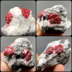 辰砂辰砂方解石生鉱石天然鉱物結晶教育標本奇妙な石の装飾品地質学