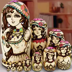 プロの入れ子人形店は、ホルムアルデヒドを含まないバスウッドの手彫りのロシアの入れ子人形を輸入しました10層1069