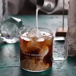北欧ガラス透明マグカップ蓋付きスプーンシンプルなコーヒーカップティーカップミルクカップオフィス家庭用ウォーターカップ