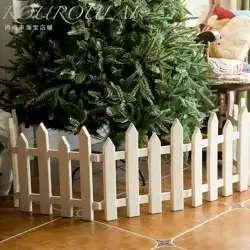 プラスチックPVCフェンスクリスマスデコレーションシーンデコレーションアレンジメントクリスマスツリーフェンス木目黒白