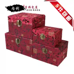 新しい木製の錦織の箱大きなウェンワン翡翠の宝石箱の装飾品はコレクションのギフト包装箱を再生します