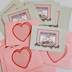 M自家製韓国の同じスタイルのピンクの愛の封筒ins漫画の告白封筒小さな新鮮でかわいいカード紙袋