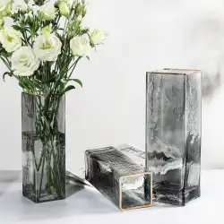 北欧スタイルのライトラグジュアリーガラス花瓶透明クリエイティブシンプルなリビングルームネットレッドインリッチ竹水フラワーアレンジメントオーナメント