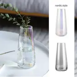 花瓶の装飾リビングルームフラワーアレンジメントドライフラワーガラス瓶小イン風北欧の花透明ユリローズライトラグジュアリー