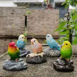 樹脂工芸品創造的なオウムシミュレーション鳥の装飾品中庭リビングルームデスクトップ装飾家の園芸