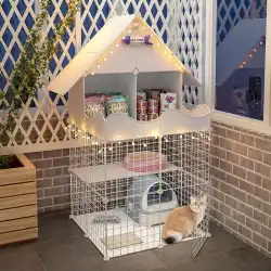 猫の檻猫の別荘の家屋内の小さな猫の家3階建ての猫のトイレのある特大の空きスペース猫の家