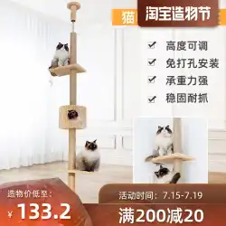 小さなアパート上から下へTongtianzhu猫登山フレームツリー高猫フレーム無垢材猫トイレ猫ツリーオールインワン猫スクラッチコラム