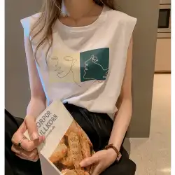 夏の韓国版ボトミングタイドI型キャミソール女性ルーズネットレッドスポーツアウターシャツノースリーブTシャツ