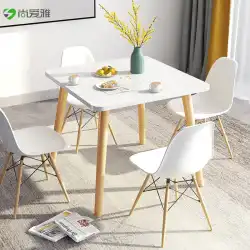 北欧のダイニングテーブル小さなアパートモダンなミニマリストの小さなテーブル無垢材の脚ダイニングテーブルラウンドテーブルリビングルームホームダイニングテーブルと椅子の組み合わせ