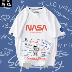 NASA共同宇宙飛行士NASAグラフィティコットン半袖Tシャツ男女半袖トップ