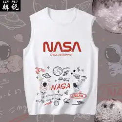 宇宙飛行士NASA宇宙飛行士グラフィティジョイント楽しいノースリーブTシャツメンズカジュアルコットンベストトップス