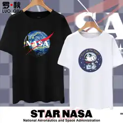 NASA共同スプーフィングNASAスヌーピーヴァンゴッホ星空を囲む半袖Tシャツメンズ半袖服