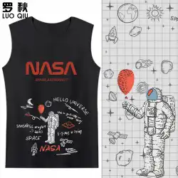 NASAの共同ブランドNASA宇宙飛行士ノースリーブTシャツ男子学生綿ベストカジュアル服