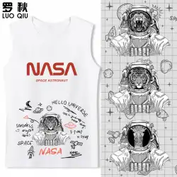 NASA動物宇宙飛行士共同落書き漫画ノースリーブTシャツ男子学生綿ベストカジュアル服