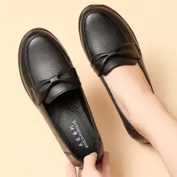 新しいマザーシューズレザーソフトソールシューズ快適なフラット中高年婦人靴中高年作業靴