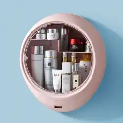化粧品収納ボックス壁掛けミシン目フリー防塵家庭用大容量バスルーム壁掛けバスルームシェルフ