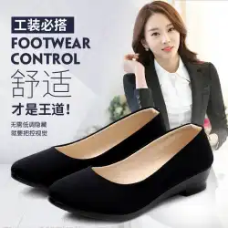 古い北京の布靴女性の2020年春夏新しいファッションウェッジヒールワークシューズソフトソールシングルシューズは疲れた足なしで長い間立っています