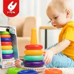 ジェンガ子供用パズルレインボータワーリング0-1〜12歳の幼児と幼児の幼児教育6、8、8、9か月の赤ちゃんのおもちゃ