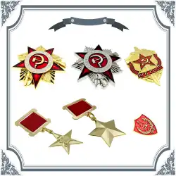 ソビエト連邦愛国心が強い戦争メダル金星労働メダルKBGCCCP金メッキ金属バッジを見つけてください
