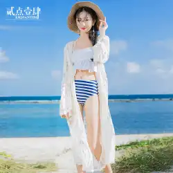 日焼け防止服、女性の妖精のショール、薄手のコート、エアコンのシャツ、Xia Chaoxian、ロングスタイル、海辺のビーチレースカーディガン