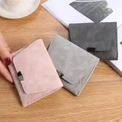 2021年の新しい財布レディース韓国ファッションins短い段落コンパクト小銭入れ薄いミニ財布ソフトレザー