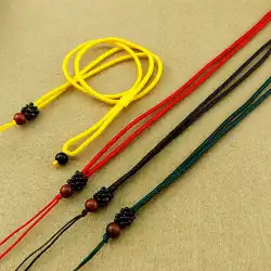 小さな木製ビーズネックレスロープクラフトDIYジュエリーアクセサリーネックレスロープ民俗伝統ネックレスロープ赤いロープ