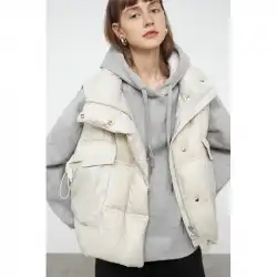 ファン羅2020冬の新しい白いアヒルダウン厚手のダウンジャケットルーズワイルドショートベストジャケット女性