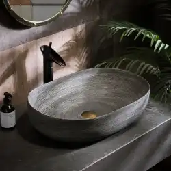カウンター洗面台の上のセラミック洗面台ホームレトロバルコニーホテルバスルームアート洗面台小さいサイズ