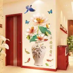3Dステレオウォールステッカー壁紙壁紙粘着性中国風寝室リビングルームテレビ背景壁装飾ステッカー