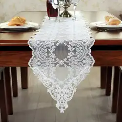 シンプルなヨーロピアンスタイルのテーブルランナーレースクロステーブルクロスコーヒーテーブルフラッグアメリカンホワイトTVキャビネットロングテーブルクロス装飾タオル