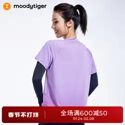moodytiger半袖Tシャツ女性のグラデーションカラークールな感じ速乾性日焼け止めルーズスポーツ半袖女性の薄いサマードレス