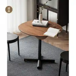 Zhiyinshuzheテーブル折りたたみダイニングテーブルホームライトラグジュアリー小さなアパート無垢材北欧デザイナークリエイティブコーヒーテーブル