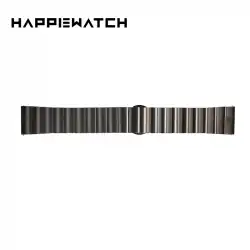 HappieWatchブラックメタルストラップモダンシンプルユニセックスステンレススチールウォッチストラップ270mm