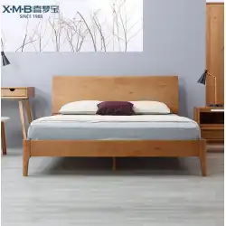 Ximengbao無垢材のベッド1.5m 1.8mダブルベッド寝室の家具シンプルな日本のモダンな松のベッド
