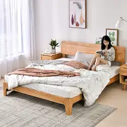 フェデラルノルディックベッドモダンなミニマリストスタイルのベッドルーム家具1.8メートル1.5メートルマスターベッドルーム純無垢材ダブルベッド