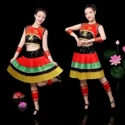 李国籍ダンス服大人の婦人服2020新しいショートスカートプリーツスカートミャオとリーマイノリティコスチューム