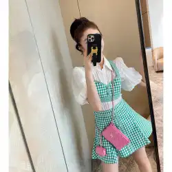 Xiaojingjia Cool Party Sweetheart Vest Small Top High Waist Anti-Smoke Skirt Suit