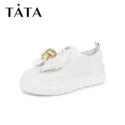 タタ/彼と彼女2021年秋の甘い弓の金属装飾的な厚い底のカジュアルシューズ女性の靴新しいYCM01CM1