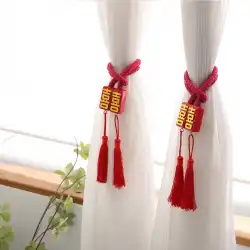 FOMODAYカーテンマグネティックバックルレッドダブルハピネスカーテンストラップマグネティックバックルウェディング用品中国のウェディングルームの装飾
