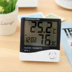HTC-1屋内電子体温計目覚まし時計クリエイティブホーム大画面温度湿度計ギフト
